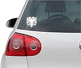 INDIGOS UG Aufkleber - Autoaufkleber - JDM - Die Cut - Albania Sticker Albanian Car Laptop Fenster Folie Sticker - weiß - 88mm x63