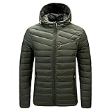 Zhiyao Herren Ultraleichte Warme Daunenjacke Kapuzenjacke Winter Puffer Jacke isolierter Winterpuffermantel für den Außenb