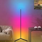 GORIFEI 177CM LED Stehlampe Dimmbar/ herausnehmbar mit Fernbedienung Farbwechsel Lichtsaeule , 20W Modern RGB Farbwechsel Schwarz Stehleuchte für Wohnzimmer, S