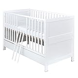 Baby Delux Babybett Kinderbett Zoe 2in1 umbaubar zum Juniorbett 140x70 weiß M