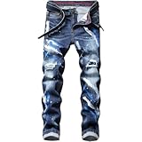 Capabes Herrenmode Bedruckte Jeans Patch Dekoration Schlank Gerade Bequeme Und Vielseitige Alltägliche Lässige Jeanshose 33