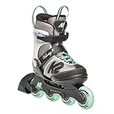 K2 Inline Skates VELOCITY JR GIRLS Für Mädchen Mit K2 Softboot, Grey - Green, 30E0291