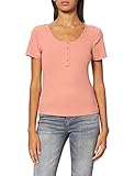 ONLY Damen ONLSIMPLE Life S/S Button TOP JRS T-Shirt, Desert Sand, L