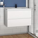 Waschtisch mit Unterschrank 80cm Badezimmer Waschtisch mit Unterschrank Weiß M