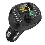 aceyoon Auto FM Transmitter, Bluetooth 5.0 FM Transmitter Adapter 3.4A Schnellladung KFZ FM Audio Radio Adapter Freisprecheinrichtung mit Dual USB Ladegerät LED Anzeige für iOS und Android G