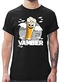 Halloween Kostüm Outfit - Vambier - weiß - M - Schwarz - Geschenk - L190 - Tshirt Herren und Männer T-S