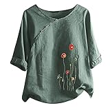 SNKSDGM Sportshirt Damen Kurzarm Damen Casual T-Shirt Kurzarm Tunika Sweatshirt Tops mit Wasserfallausschnitt Bluse Minzgrü