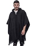 Gamboa Alpaka Poncho Herren Winter Poncho Mexiko Wolle Poncho Männer Poncho Decke Hoodie Winter Jacke Herren Poncho Schw