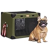 Ekiby Hundebox, Faltbar Hundetransportbox für Kleine Hunde Katzen Französische (65x45x45cm)