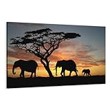 bestpricepictures 120 x 80 cm Bild auf Leinwand Afrika Elefant 5066-SCT deutsche Marke und Lager - Die Bilder/das Wandbild/der Kunstdruck ist fertig g