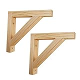 Shelf Brackets 2pcs Regalhalterung Holz 200mm Regalkonsole Vintage Regal Unterstützung Wandregal Winkel Regalträger Log Schwerlastwinkel Mit Schrauben （unbemalt）