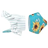 Badeanzug Padded Print Overlay Push-Up Sunflower Damen Bikini Plus Size Swimwears Tankinis Set Badeanzug Mädchen 128 (Green, XXL)