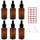 JaneYi 6Pcs 30ml Pipettenflasche aus Braunglas Labor Tropfflasche Ampullen Tropfflaschen Apothekerflaschen mit Hilfszubehör für ätherische Öle Duftöl Probe chemische Flüssigk