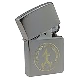 Sturmfeuerzeug für Bildhauer und Steinmetze mit Gravur Steinmetz-Handwerk und Zunftzeichen Benzinfeuerzeug - mit Textgravur in Geschenke-Box mit original Feuerzeugbenzin und Ersatz F