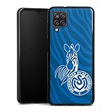 DeinDesign Silikon Hülle kompatibel mit Samsung Galaxy A12 Case schwarz Handyhülle Zebra MSV Duisburg Fanartik