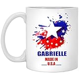 NA Name Kaffeetasse für ihn, sie - Gabrielle Made In USA Flagge Aquarell - Einzigartige Tee-Kaffeetassen für ihn, sie an Thanksgiving - weiße Keramik