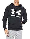 Under Armour Herren Rival Fleece Big Logo Hd sportlicher Kapuzenpullover mit loser Passform bequemes und warmes Sweatshirt f r M nner, Black Onyx White (001), XL EU