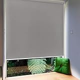 Froadp 140x140cm Senkrechtmarkise Außenrollo Sichtschutzrollo Reflektierende Thermofunktion Balkonrollo für Fenster & Türen(Grau)