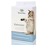Bella & Balu Katzennetz inkl. Haken, Dübel, Rundumseil und Anleitung – Transparentes Schutznetz für Katzen zur Absicherung von Balkon, Terrasse, Fenster und Türen (transparent | 4 x 3 m)