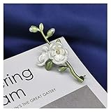 ONGDSWH Brosche Neue Elegante Vintage Pflanze Blumen Metall Süßwasserperlen Brosche Für Frauen Parteikragen Zubehör Mehrzweck (Metal Color : A)
