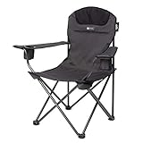 Qeedo Johnny XL Campingstuhl bis 150 kg, Klappstuhl mit Getränkehalter - Darkgrey