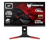 Predator XB271HU Gaming Monitor 27 Zoll (69 cm Bildschirm) WQHD, 165Hz(OC DP), 144Hz(DP), 60Hz(HDMI), 4ms (G2G), HDMI 1.4, DP, höhenverstellbar, drehbar, GSync, HDMI VRR