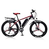 TAOCI E-Bike für Herren, für jedes Gelände 26 Zoll 36 V 250W, Shimano, 21 Gänge, Abnehmbarer Lithium-Ionen-Akku, Mountain-Bike für Outdoor, Radfahren, Reisen, Workout (red-250w)