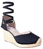 Mercedes Campuzano Espadrilles Plattform Kiri, Schwarz (schwarz), 37.5 EU