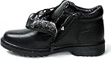 LABO Herren Schwarz Winter Schneestiefel Schuhe Kunstfell Gefüttert Warm Breit, Schwarz (schwarz), 42 EU