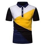 Z&Y Glaa Herren Sommer T-Shirt Polo Kragen Slim Fit Baumwolle-Anteil Basic schwarzes Männer Poloshirts Longsleeve-Sweatshirt Kurzarm Weißes Kurzarmshirts lang Polo T-S