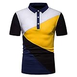 Z&Y Glaa Herren Sommer T-Shirt Polo Kragen Slim Fit Baumwolle-Anteil Basic schwarzes Männer Poloshirts Longsleeve-Sweatshirt Kurzarm Weißes Kurzarmshirts lang Polo T-S