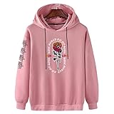 XDJSD Herren Pullover Hoodie Herren Große Größe Sweatshirt Paar Pullover Herren Hoodie Lose Langarm Blumendruck Damen Kapuzenp
