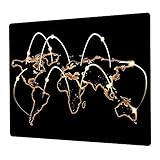 Gaming Office Mauspad klein – 290 x 250 mm Maus Pad – Mousepad Gaming Schwarz Optimale Gleitfähigkeit - Umweltfreundlich (Weltkarte)