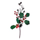 Maoiut Künstliche Schnee-Beeren-Zweige, 34 cm, künstliche Früchte, Baumstiele, künstliche Obst, Blumen-Picker für Weihnachten, Basteln, Urlaub, Heimdekoration, 6 Stück