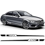 für Mercedes Benz C-Klasse W205 C63 C180 C200 C300 C350 C43 Coupe W204 W203 AMG ，Seitenstreifen Rock Aufkleb