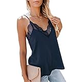 Damen Weste Ärmelloses Top Damen Tops Weste Unterhemd Spitze Camisole Damen New Camisole Cami Plain Weste Top Ärmelloses Camisole Damen Plain Cotton Strap Vest Top Lace V-Neck Cami Tank C