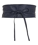 KRISP Damen Gürtel Taillengürtel Breiter Wickelgürtel zum Binden, Marineblau , 14987-NVY-OS