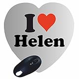 Herz Mauspad 'I Love Helen' in Weiss, eine tolle Geschenkidee die von Herzen kommt| Rutschfestes Mousepad | Geschenktipp: Weihnachten Jahrestag Geburtstag Liebling