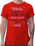 Sprüche Statement mit Spruch - Schatz Ich Habe versucht für Dich das Geschenk zu Finden schwarz/rosa - L - Rot - Tshirt Herren sprüche Schatz - L190 - Tshirt Herren und Männer T-S