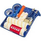 KADAX Malerset 13 tlg: 2x Rollengriffe, 4x Farbrollen, 1x Abtropfgitter, 1x Einlage für Abtropfgitter, 1x Malerfolie, 2x Bänder, 2x Pinsel (13 Teile)