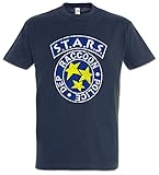 Urban Backwoods Vintage S.T.A.R.S. Logo Herren T-Shirt Blau Größe L