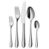 WMF Merit Besteckset 12 Personen, 66 teilig, 60 Teile mit Servierbesteck, Hohlheftmesser, Cromargan protect poliert, kratzbeständig, spü
