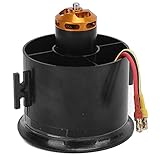 Dilwe RC Flugzeuge Motor Set, 70mm, 6-Blatt, aerodynamisch getestet, Abluftventilator EDF mit QF2827 3800 KV 1000W Brushless-Motor für RC Modellflugzeug