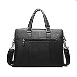 GYZX Business Aktentasche, Mens Messenger Bag wasserdicht Canvas Leder Computer Laptop Tasche Aktentasche Fall Vintage Retro gewachstem Canvas echtes Leder große Umhängetasche Schultertasche Colleg
