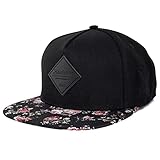 Blackskies Snapback Cap mit Stick oder Floralen Muster Unisex Baseball Mütze, Black Beauty Vol. II, Einheitsgröß