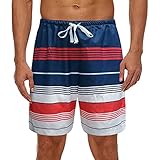 feftops Strandshorts für Herren, sportlich, große Shorts für den Sommer, Fitnessstudio, Surfen, lässig, leicht, atmungsaktiv., rot, M