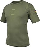 normani Bundeswehr Tropen T-Shirt mit Deutschlandfahnen und Klettstreifen Farbe Grün Größe 6 = M