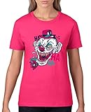 Comedy Shirts - Horror Clown HA HA HA - Damen T-Shirt - Pink Gr. M