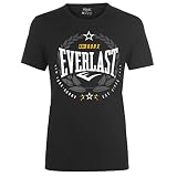 Everlast Herren Laurel T Shirt Rundhals Kurzarm Großes Logo Schwarz L