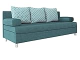 Schlafsofa Dover, Sofa mit Bettkasten und Schlaffunktion, Bettsofa, Farbauswahl, Schlafcouch mit Chromfüße, Couch vom Hersteller, Couchgarnitur (Schlafsofa ohne Polsterhocker, Lux 30 + Evo 30)